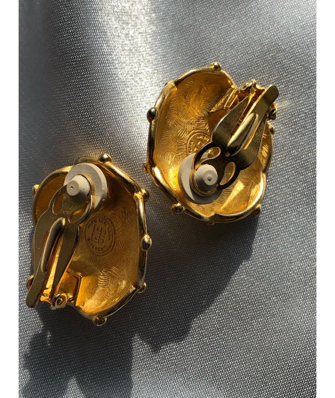 GIVENCHY VINTAGE Золотые металлические серьги, фото 4