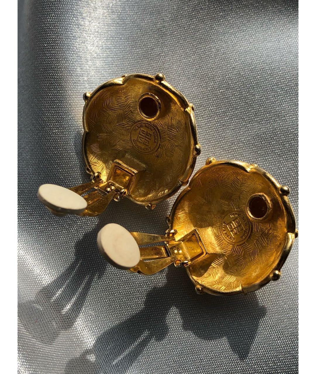 GIVENCHY VINTAGE Золотые металлические серьги, фото 5
