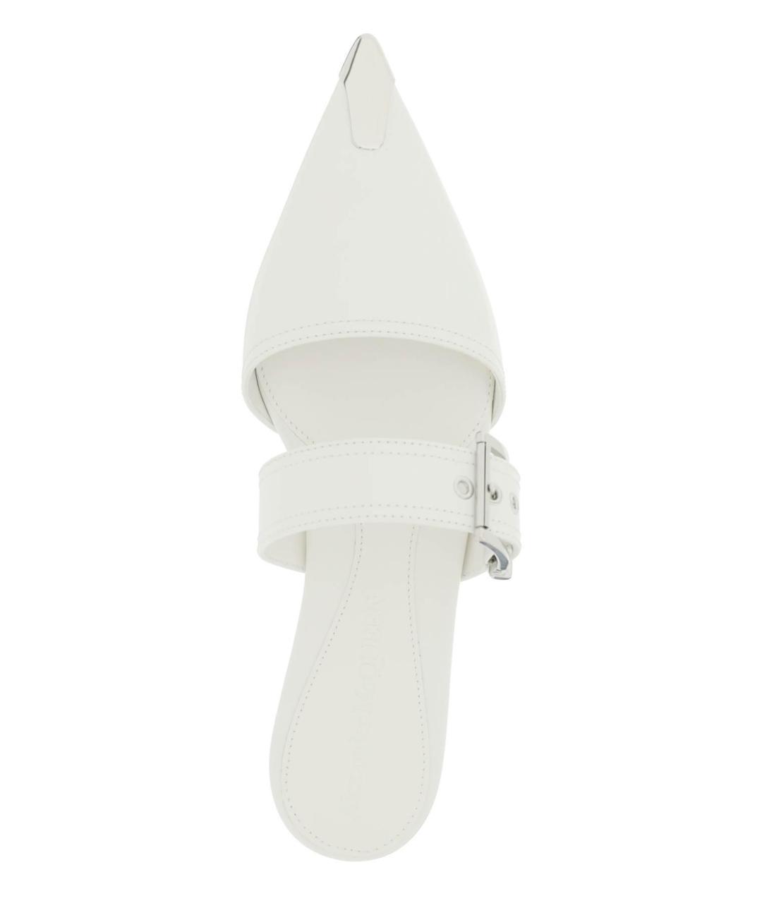 ALEXANDER MCQUEEN Белые кожаные балетки, фото 4