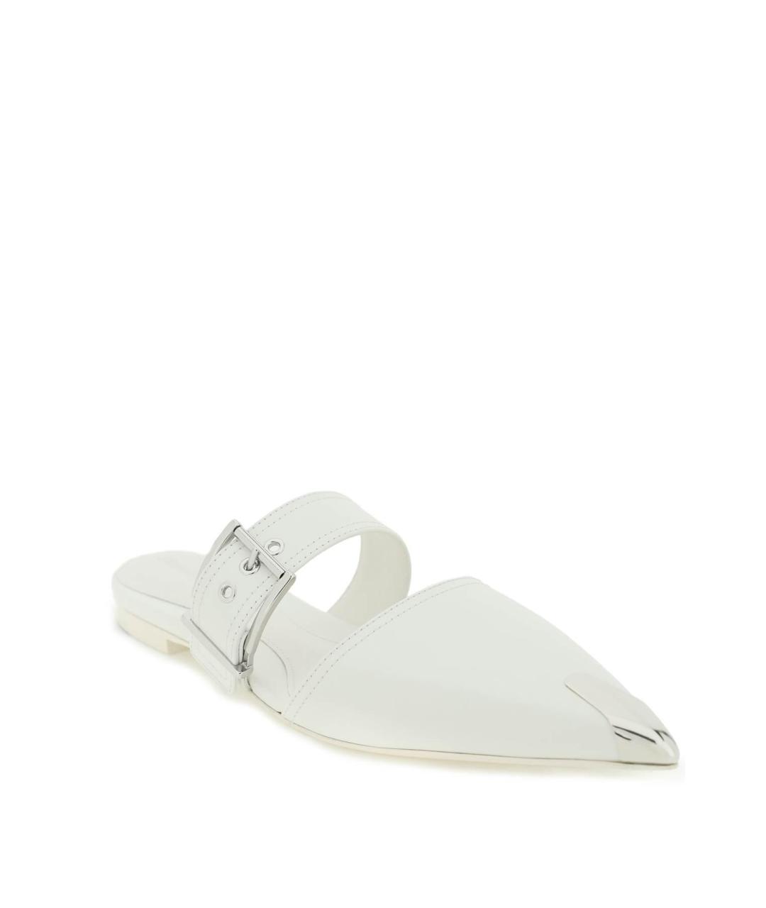 ALEXANDER MCQUEEN Белые кожаные балетки, фото 5