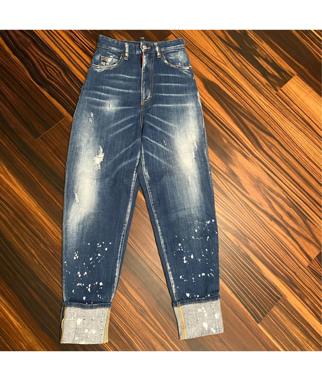 DSQUARED2 Синие хлопко-полиэстеровые джинсы слим, фото 7