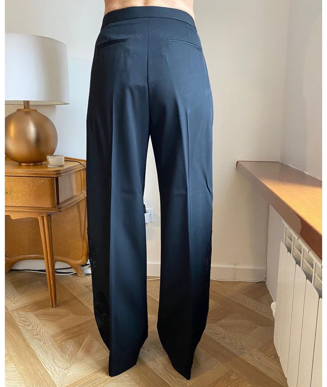 STELLA MCCARTNEY Черные шерстяные прямые брюки, фото 2