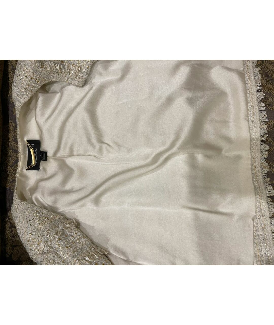 ST. JOHN Белый шелковый жакет/пиджак, фото 8