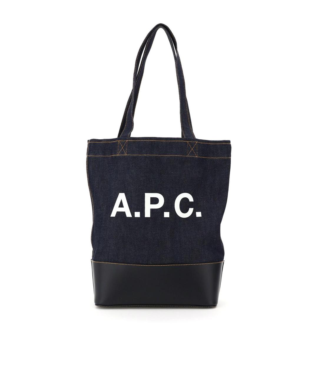 A.P.C. Синяя кожаная сумка тоут, фото 2
