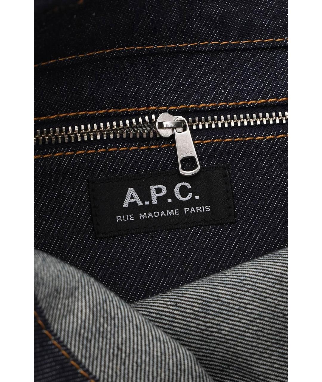 A.P.C. Синяя кожаная сумка тоут, фото 6