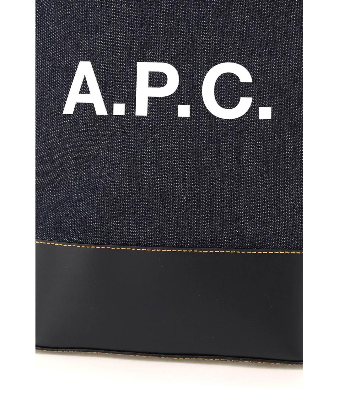A.P.C. Синяя кожаная сумка тоут, фото 4