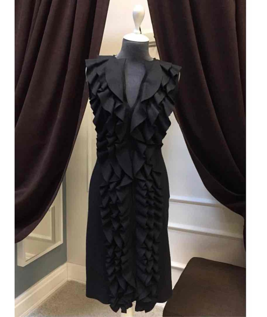 FENDI Черное шерстяное платье, фото 3