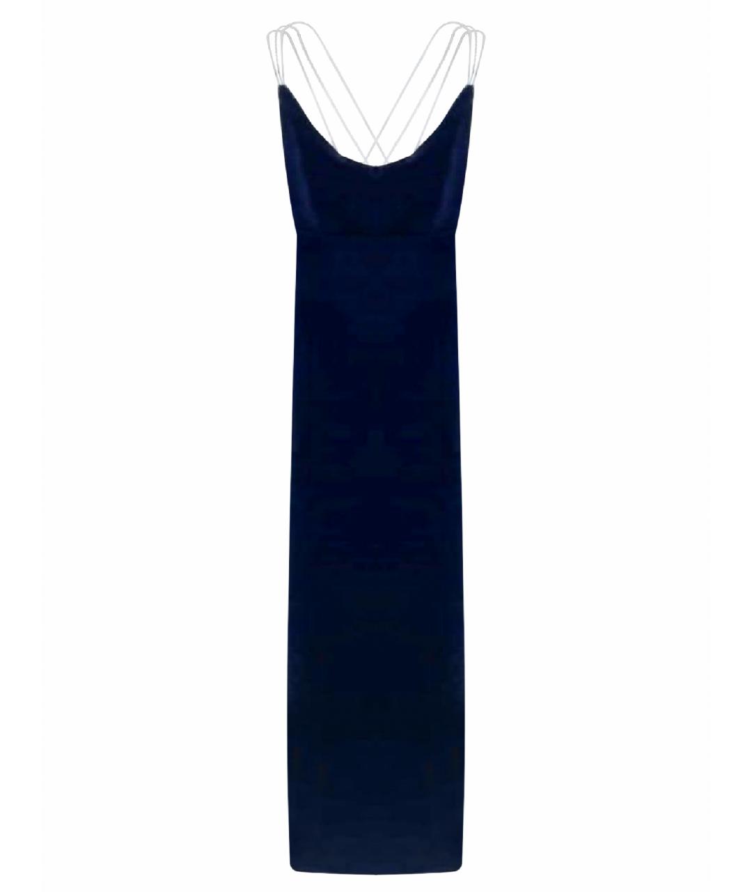 YVES SAINT LAURENT VINTAGE Темно-синее бархатное вечернее платье, фото 1