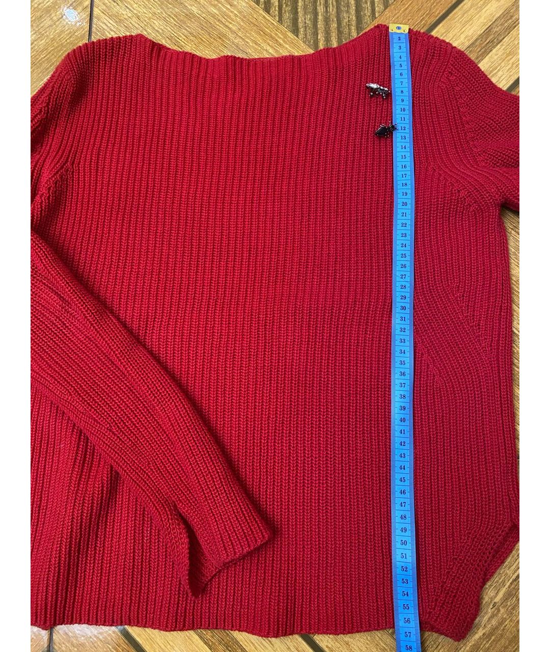 ERMANNO SCERVINO Красный хлопковый джемпер / свитер, фото 7
