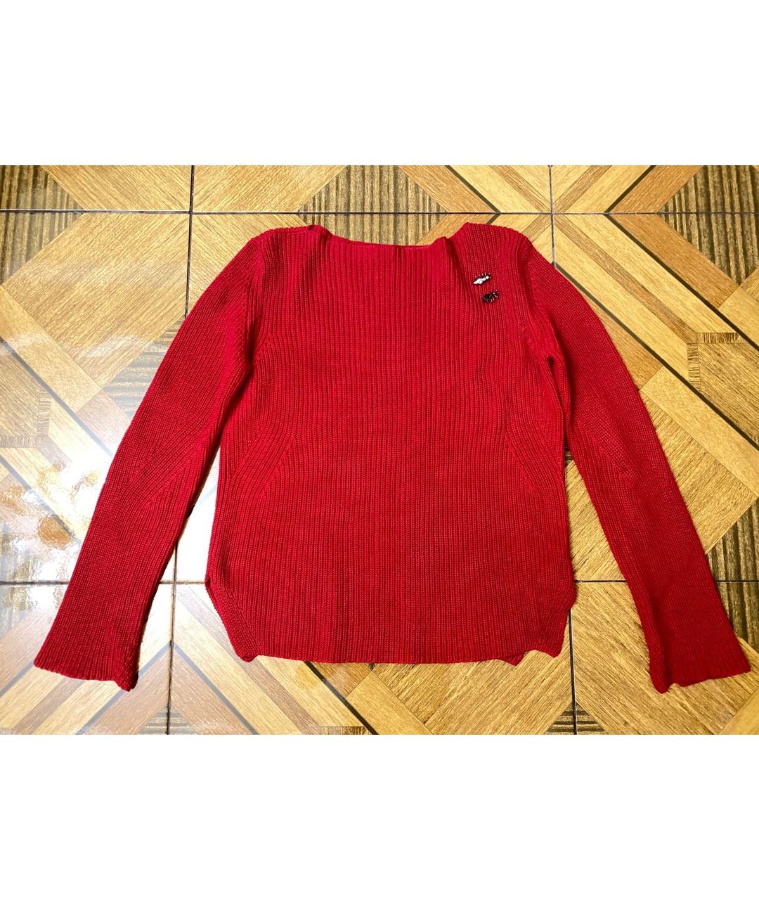 ERMANNO SCERVINO Красный хлопковый джемпер / свитер, фото 9