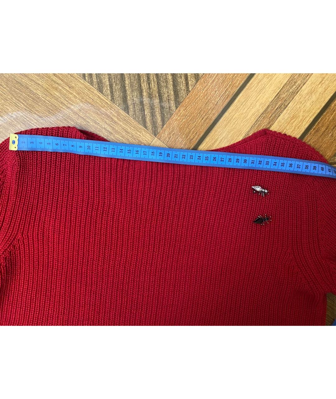 ERMANNO SCERVINO Красный хлопковый джемпер / свитер, фото 8