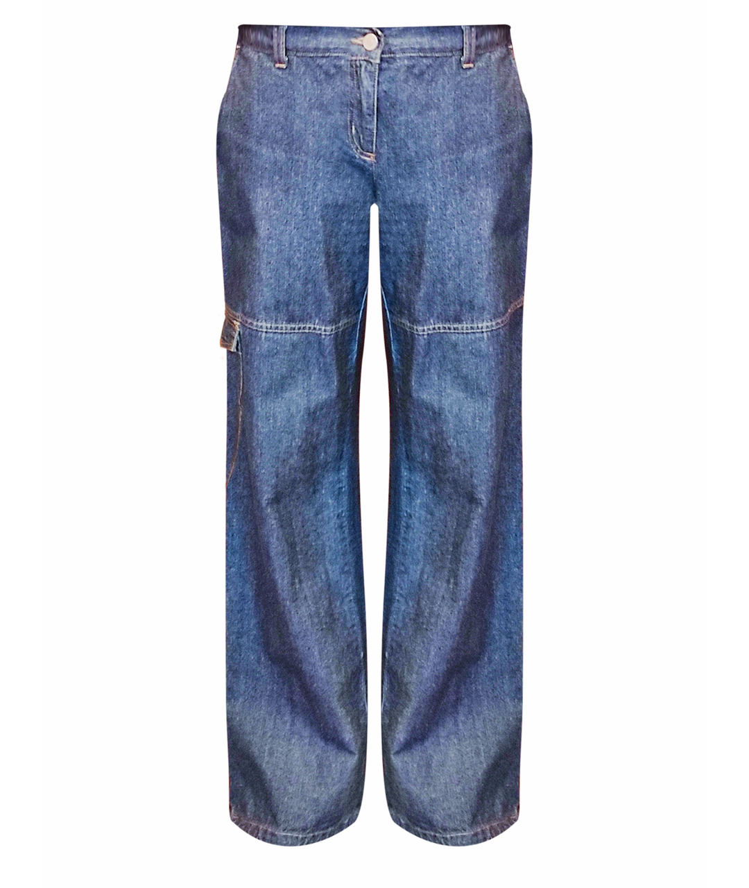 SISLEY - PARIS Синие хлопковые прямые джинсы, фото 9