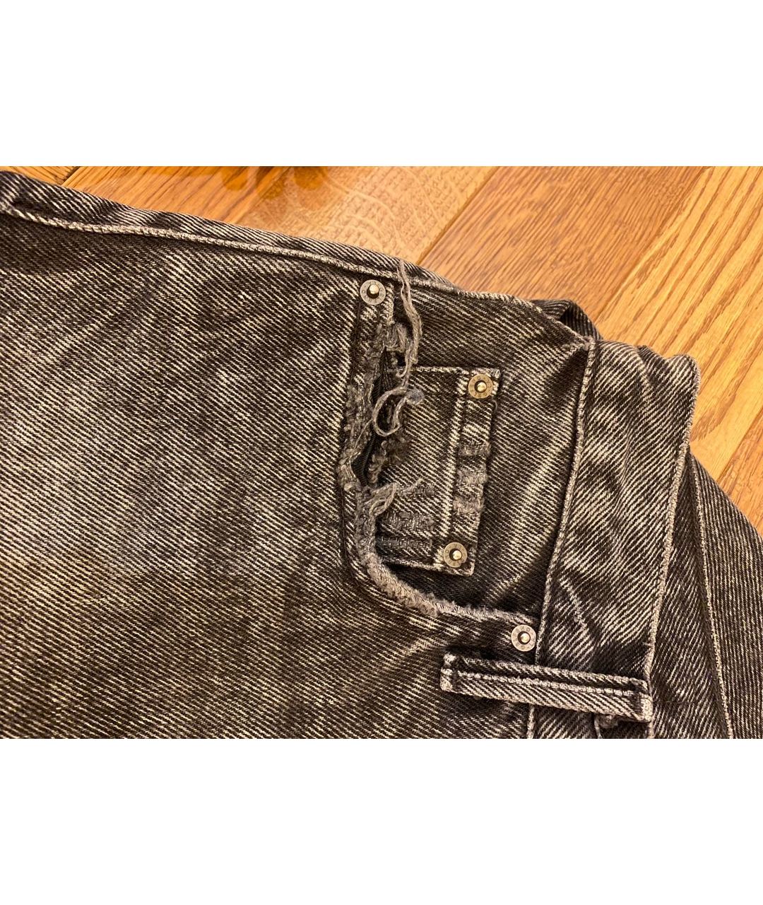 GRLFRND Серые хлопковые прямые джинсы, фото 6