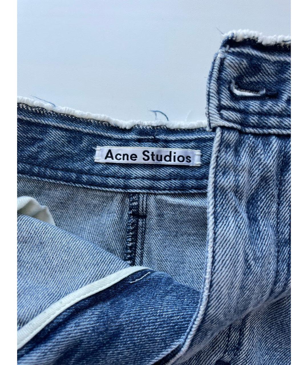ACNE STUDIOS Синяя хлопковая юбка миди, фото 3