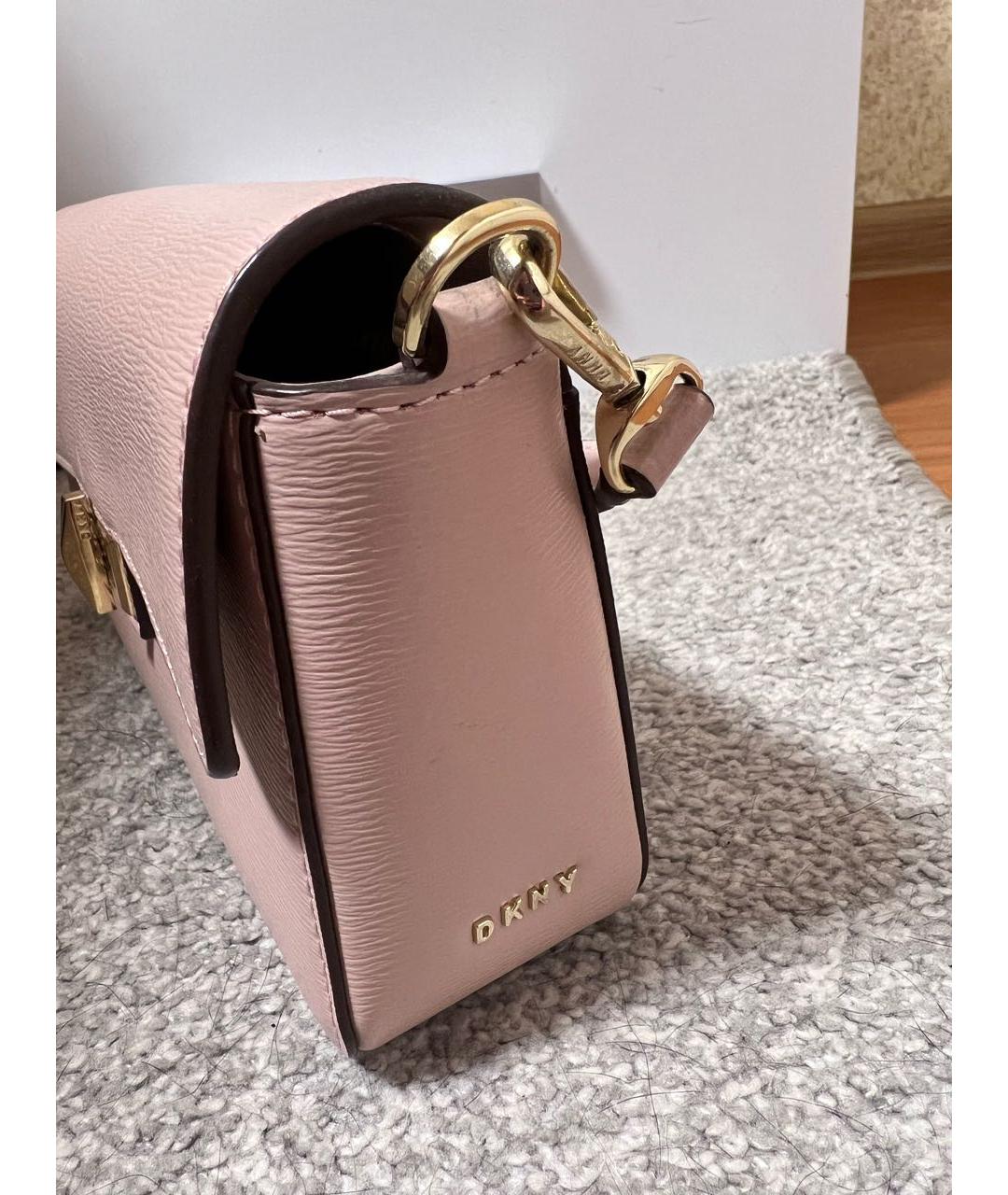 DKNY Розовая кожаная сумка через плечо, фото 3