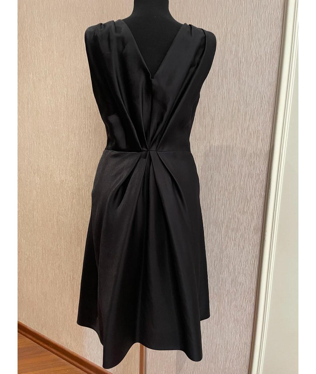 ALBERTA FERRETTI Черное шелковое коктейльное платье, фото 2