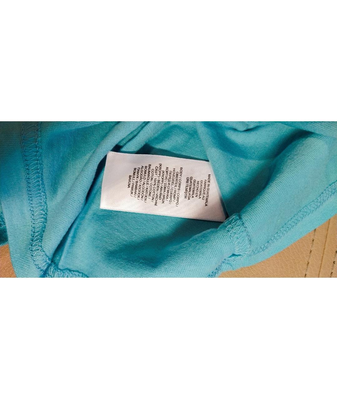 POLO RALPH LAUREN Бирюзовая хлопковая детская футболка, фото 4