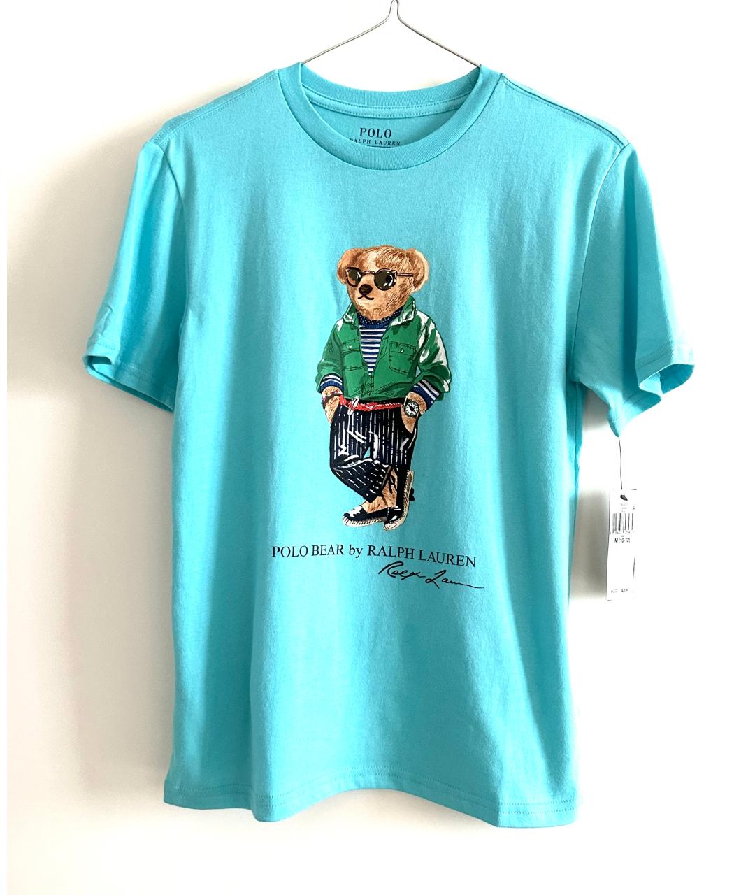 POLO RALPH LAUREN Бирюзовая хлопковая детская футболка, фото 8