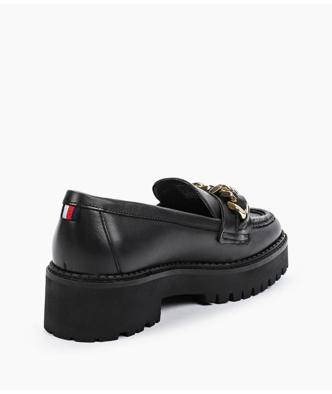TOMMY HILFIGER Черные кожаные лоферы, фото 4