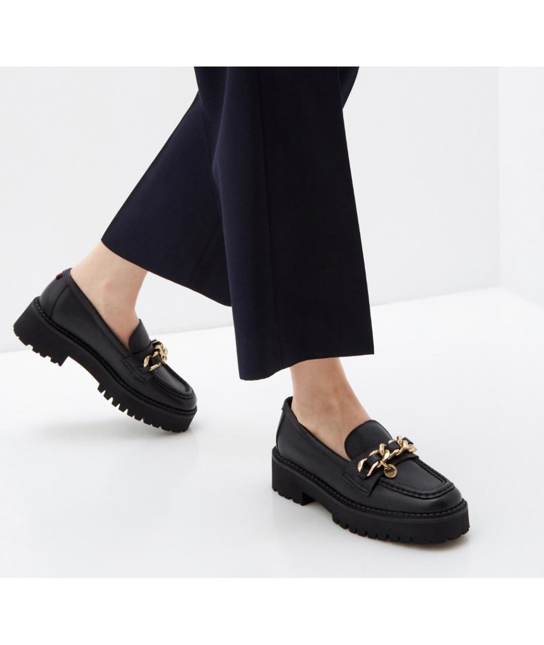 TOMMY HILFIGER Черные кожаные лоферы, фото 7