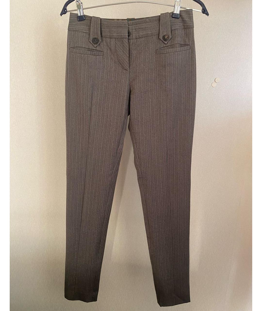 KENZO Серые шерстяные брюки узкие, фото 4