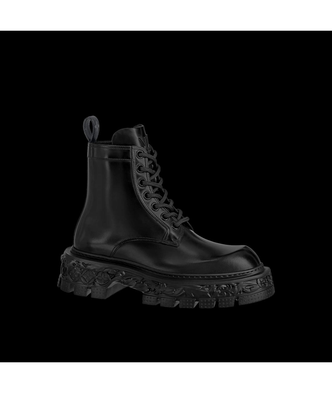 LOUIS VUITTON Черные высокие ботинки из лакированной кожи, фото 6