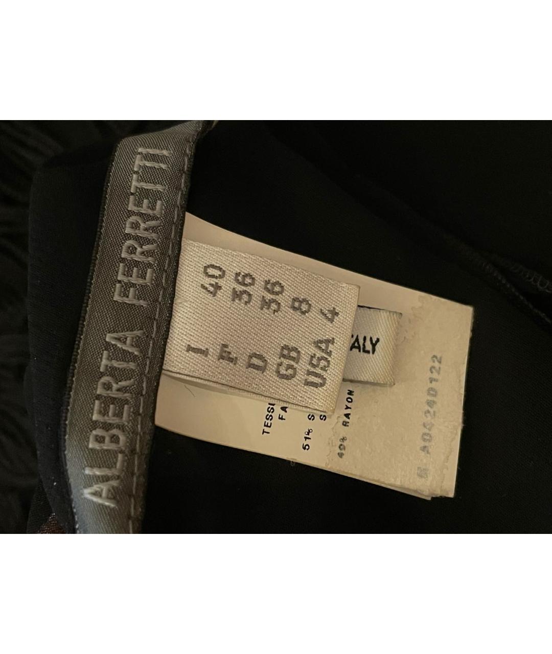 ALBERTA FERRETTI Черное шелковое коктейльное платье, фото 5