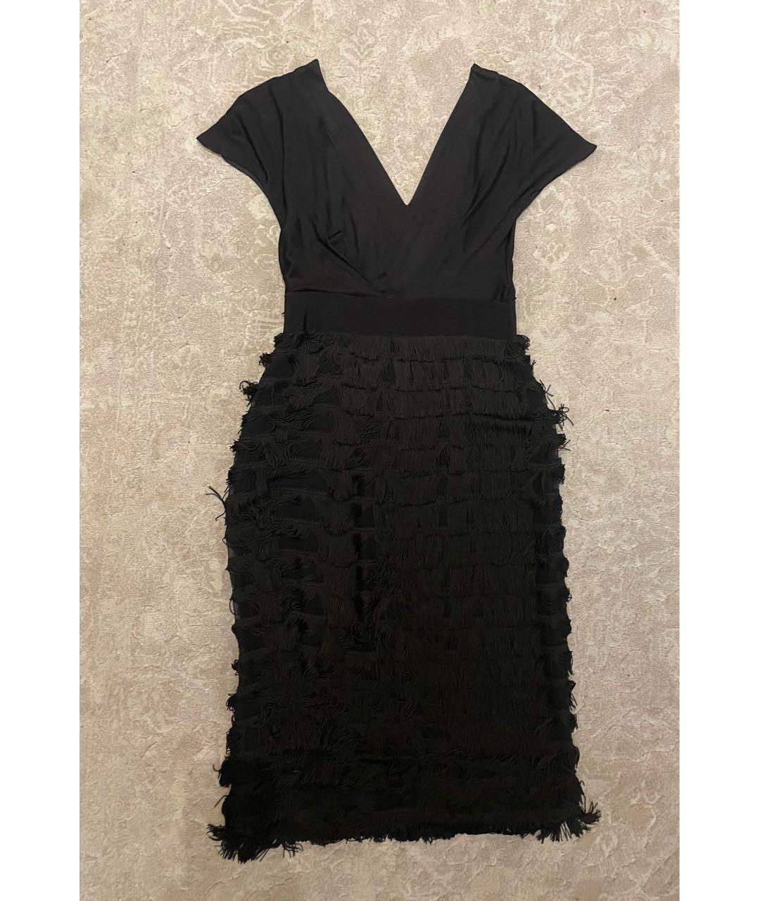 ALBERTA FERRETTI Черное шелковое коктейльное платье, фото 2