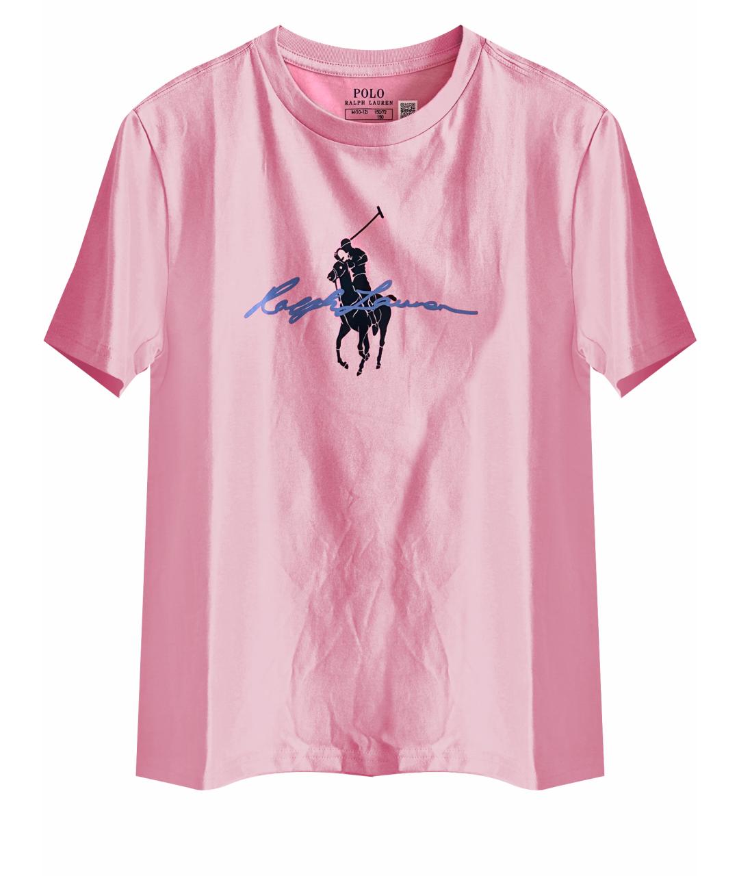 POLO RALPH LAUREN Розовая хлопковая детская футболка, фото 13