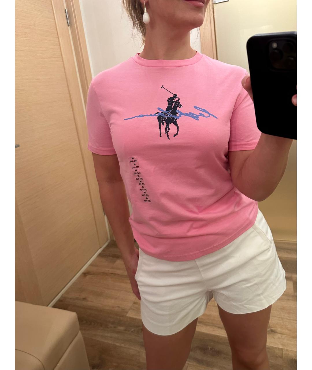 POLO RALPH LAUREN Розовая хлопковая детская футболка, фото 8