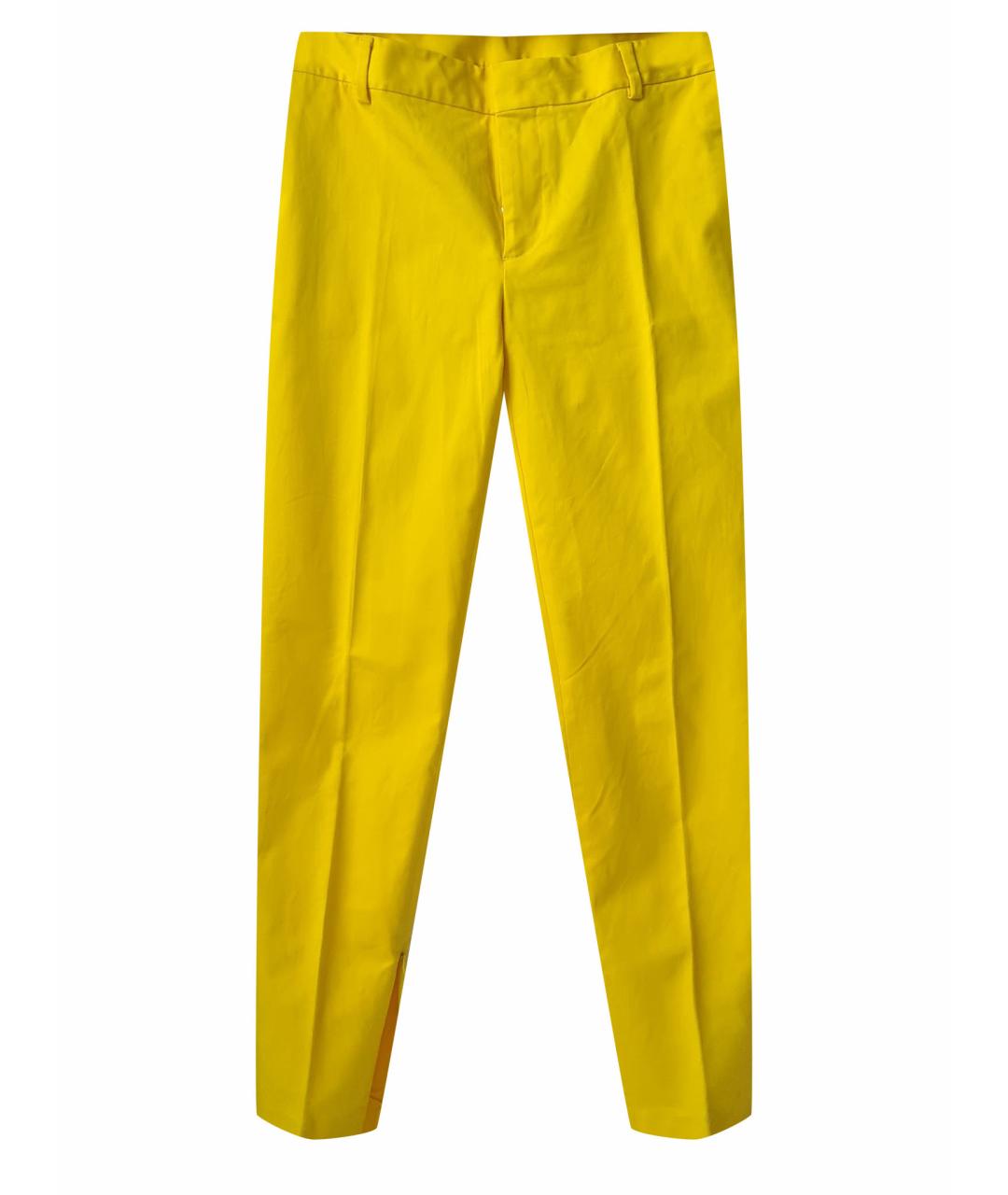DSQUARED2 Желтые хлопковые брюки узкие, фото 1