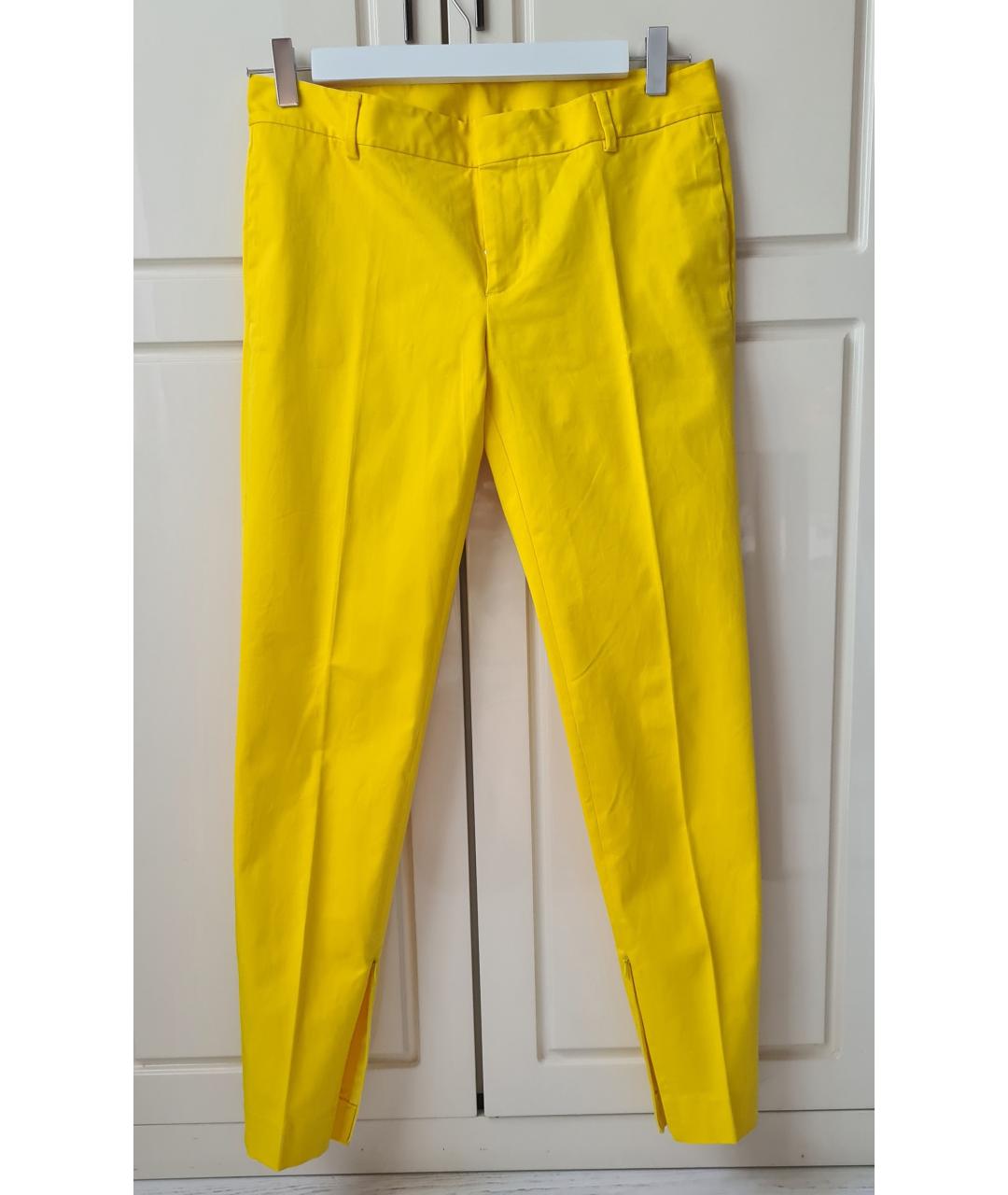 DSQUARED2 Желтые хлопковые брюки узкие, фото 5
