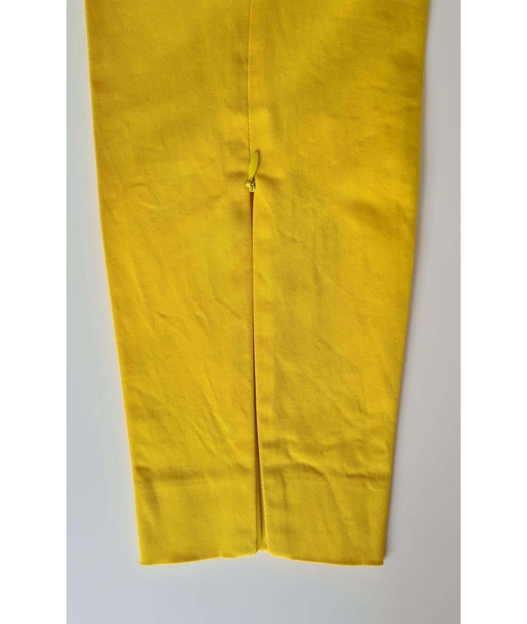 DSQUARED2 Желтые хлопковые брюки узкие, фото 3