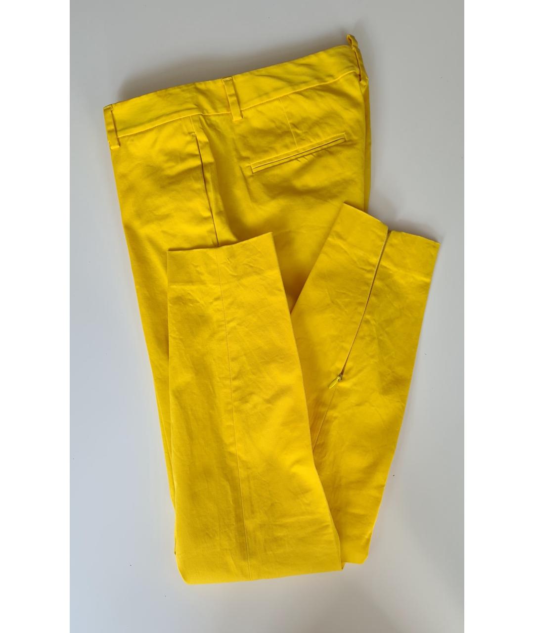 DSQUARED2 Желтые хлопковые брюки узкие, фото 2