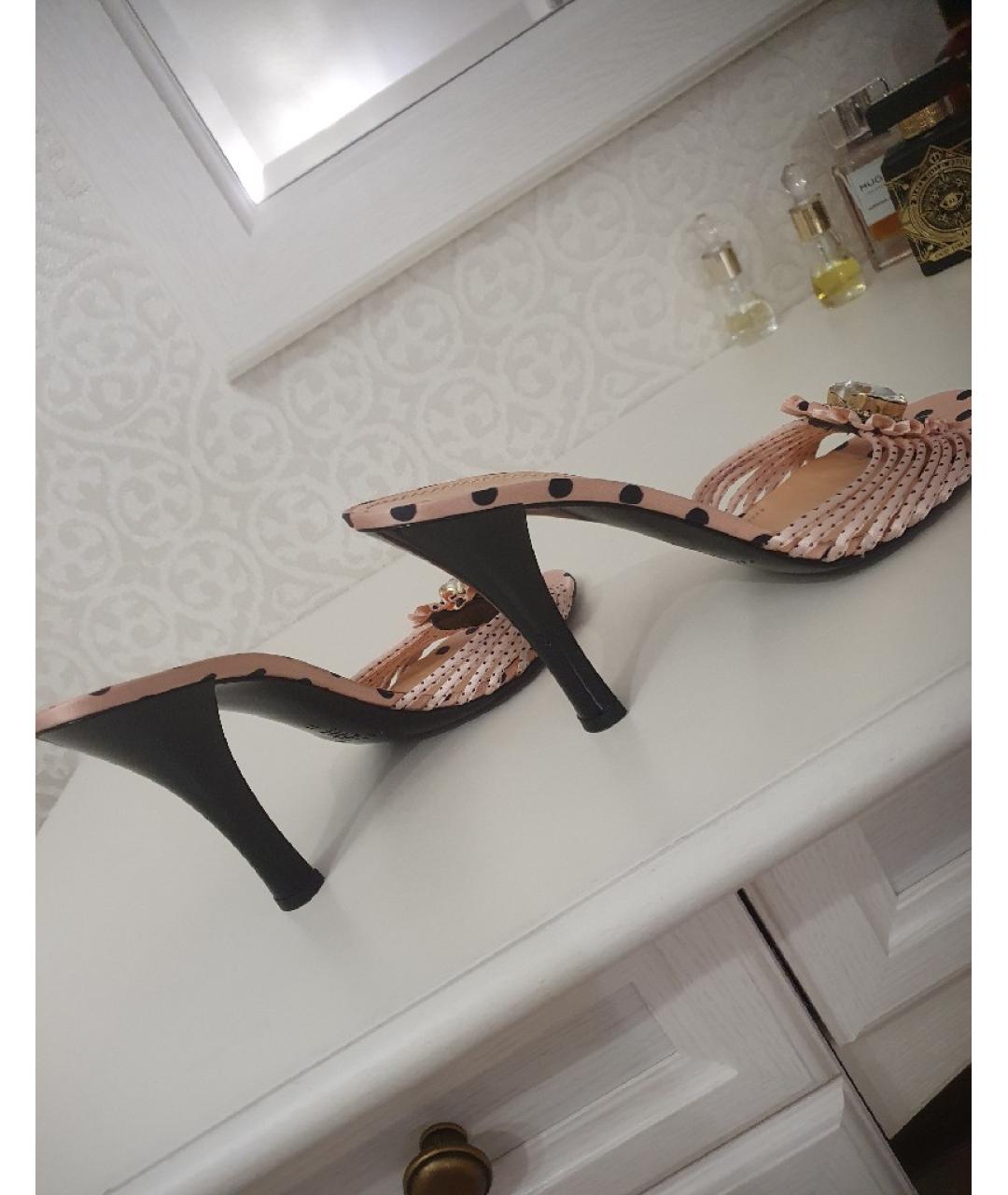 CASADEI Розовые текстильные босоножки, фото 5