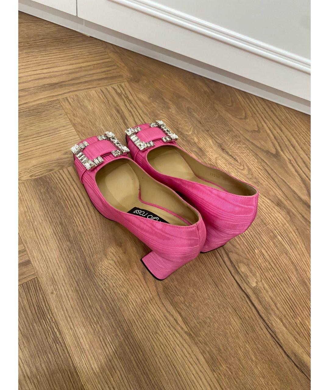 SERGIO ROSSI Розовые текстильные туфли, фото 3