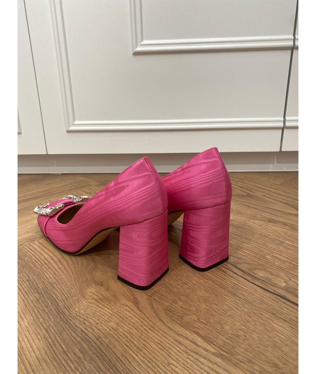 SERGIO ROSSI Розовые текстильные туфли, фото 4