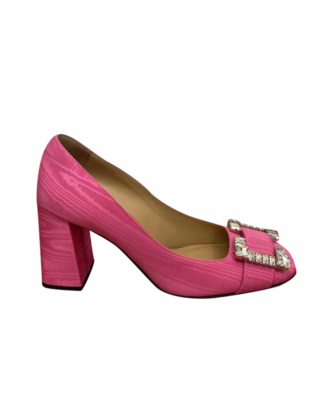 SERGIO ROSSI Розовые текстильные туфли, фото 1