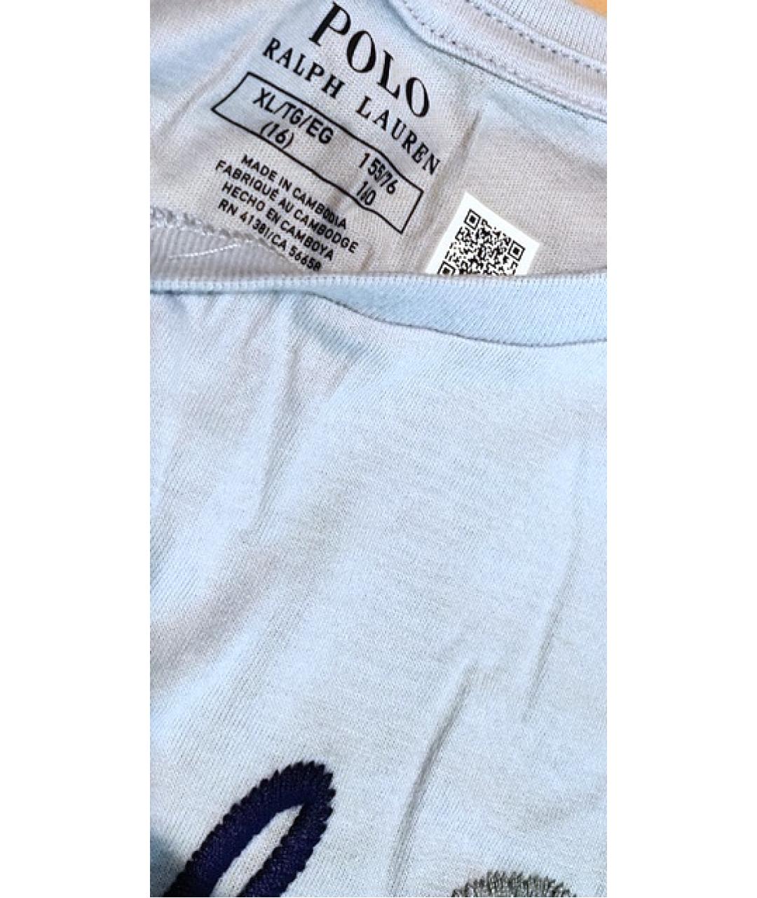 POLO RALPH LAUREN Голубой хлопковый детская футболка / топ, фото 5