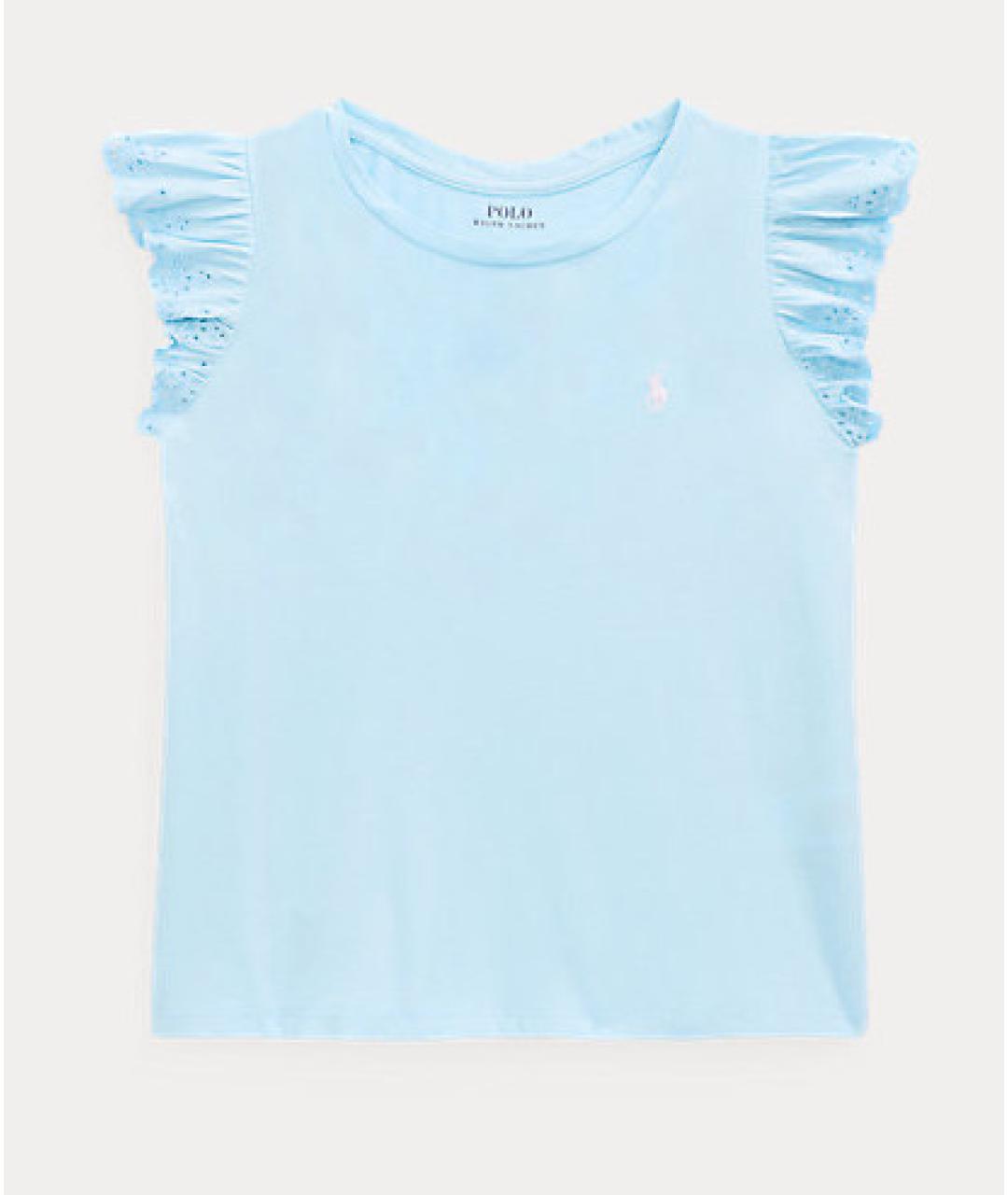 POLO RALPH LAUREN Голубой хлопковый детская футболка / топ, фото 6