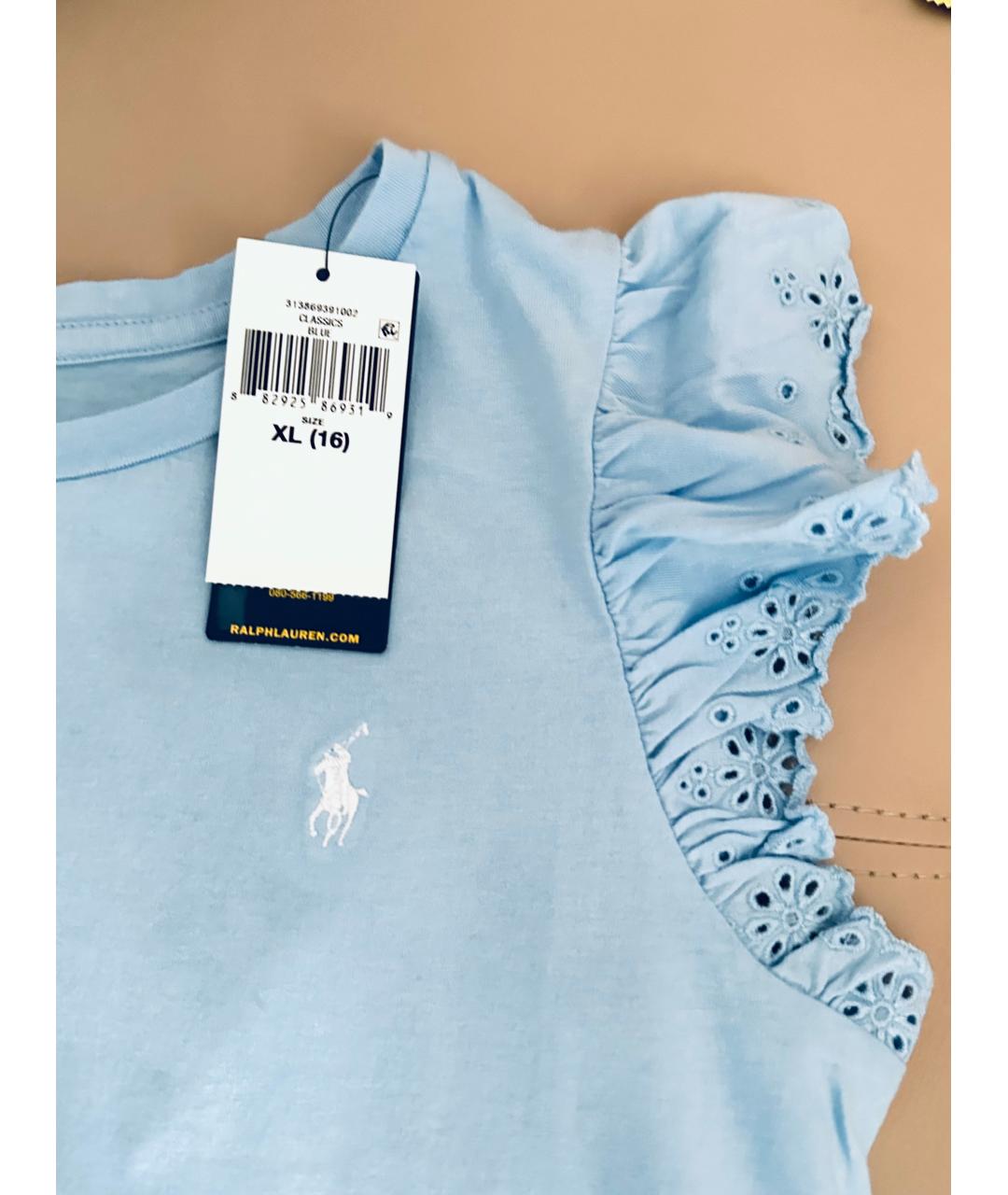POLO RALPH LAUREN Голубой хлопковый детская футболка / топ, фото 7