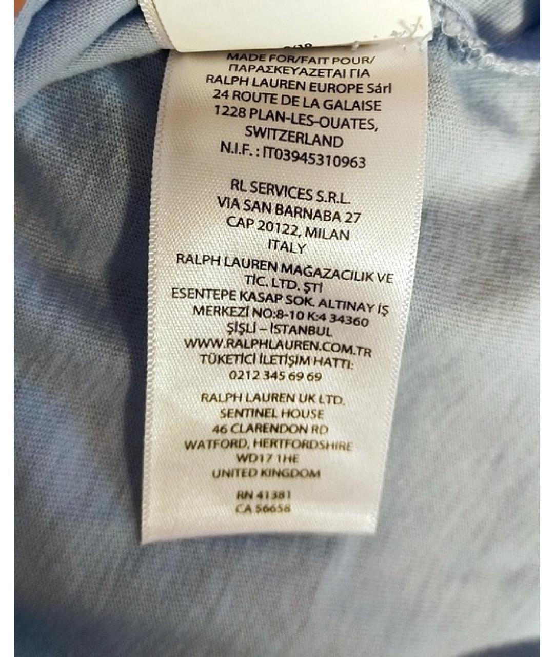 POLO RALPH LAUREN Голубой хлопковый детская футболка / топ, фото 5