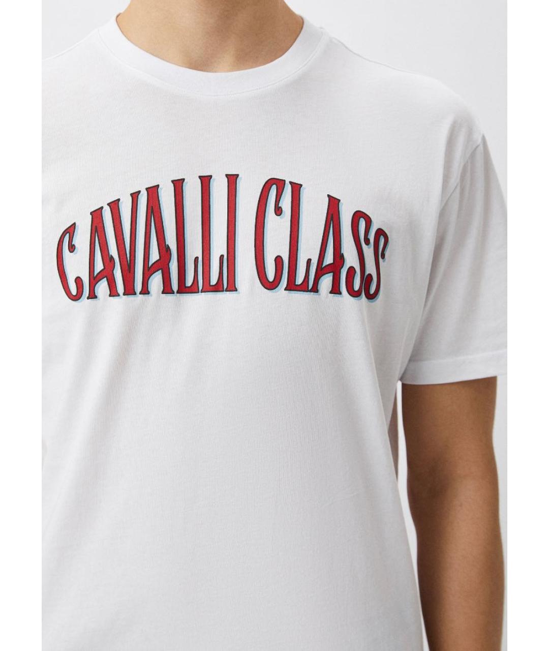 CAVALLI CLASS Белая хлопковая футболка, фото 4