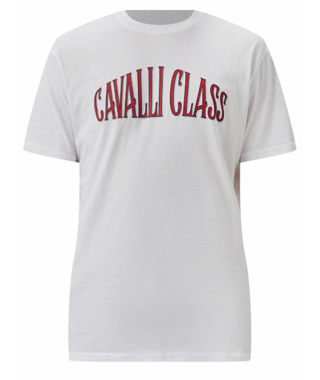 CAVALLI CLASS Белая хлопковая футболка, фото 1
