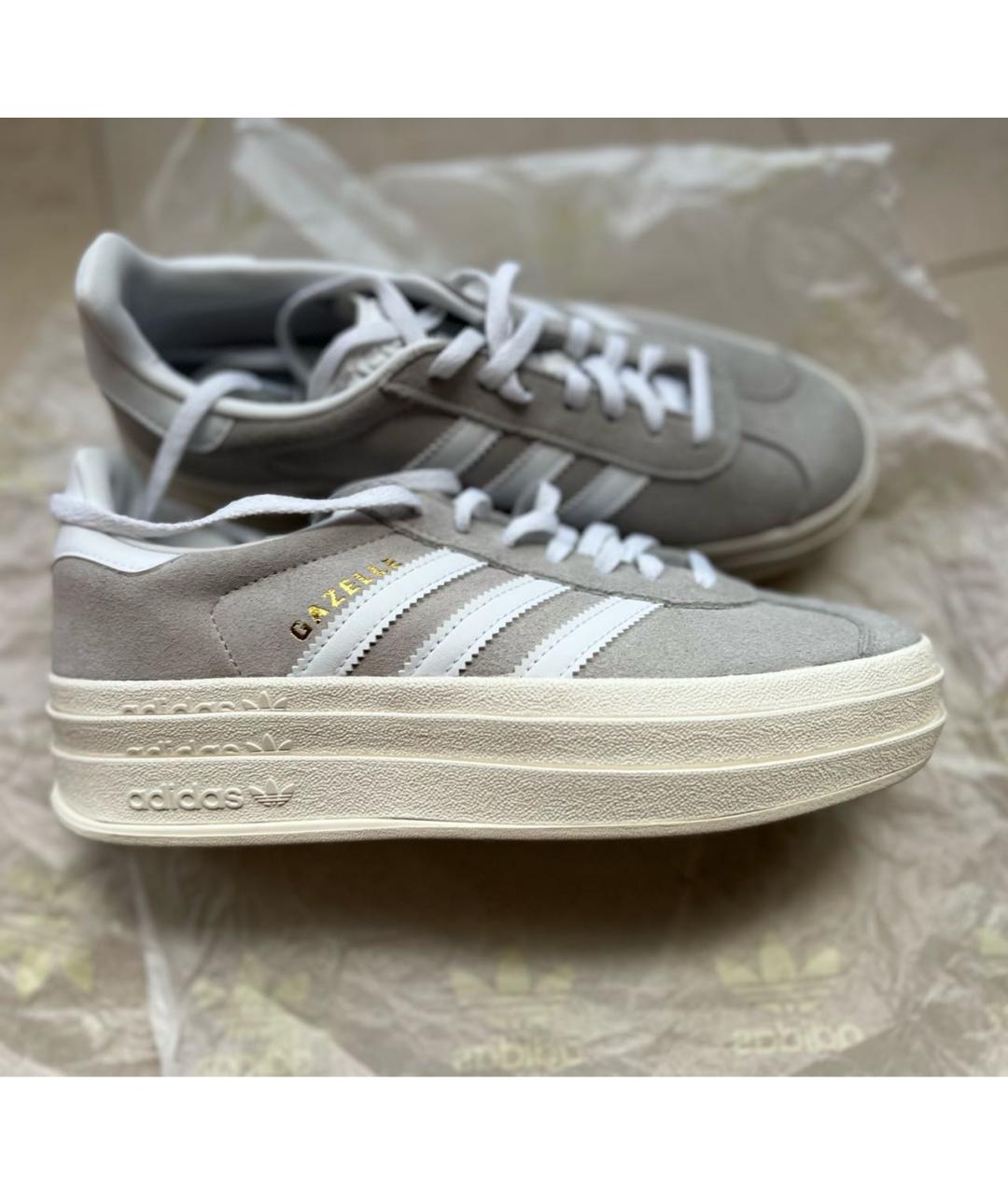 ADIDAS Серые замшевые кроссовки, фото 2
