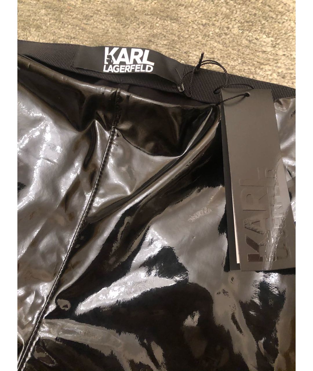 KARL LAGERFELD Черные полиэстеровые брюки узкие, фото 5