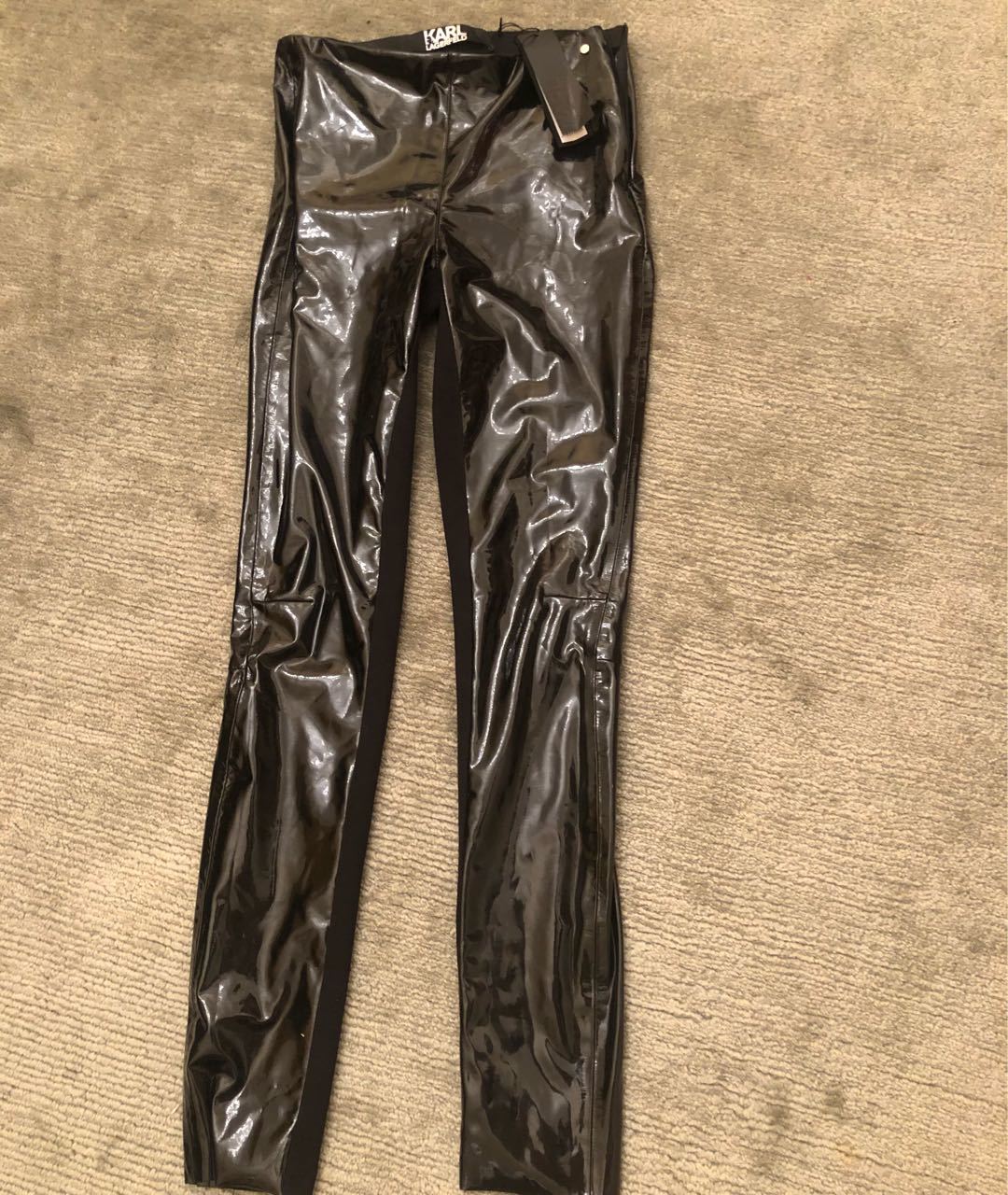 KARL LAGERFELD Черные полиэстеровые брюки узкие, фото 9