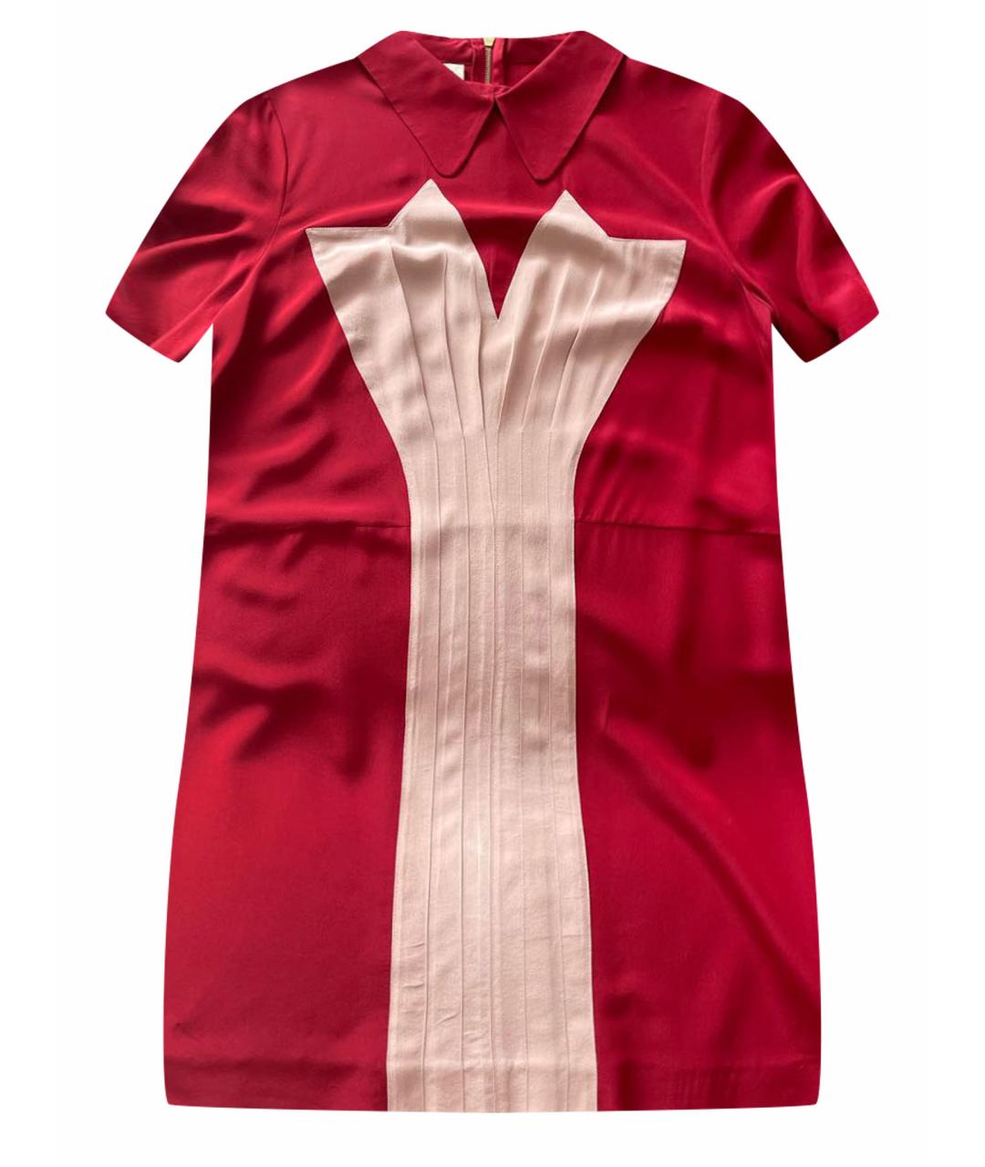 MARNI Красное шелковое повседневное платье, фото 1