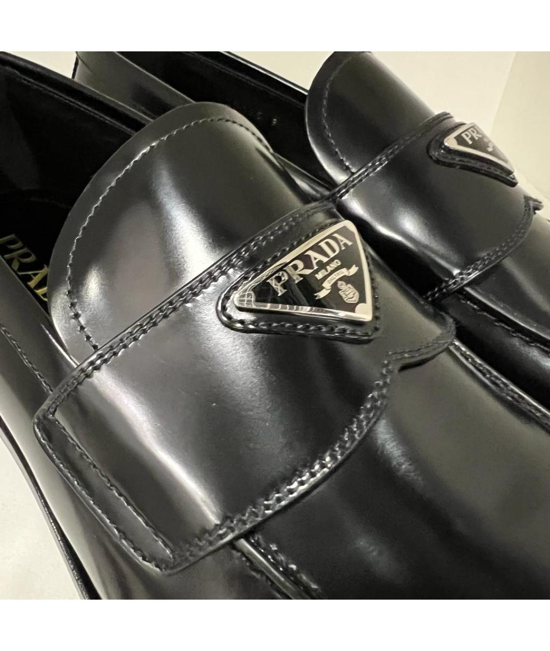 PRADA Черные кожаные лоферы, фото 4