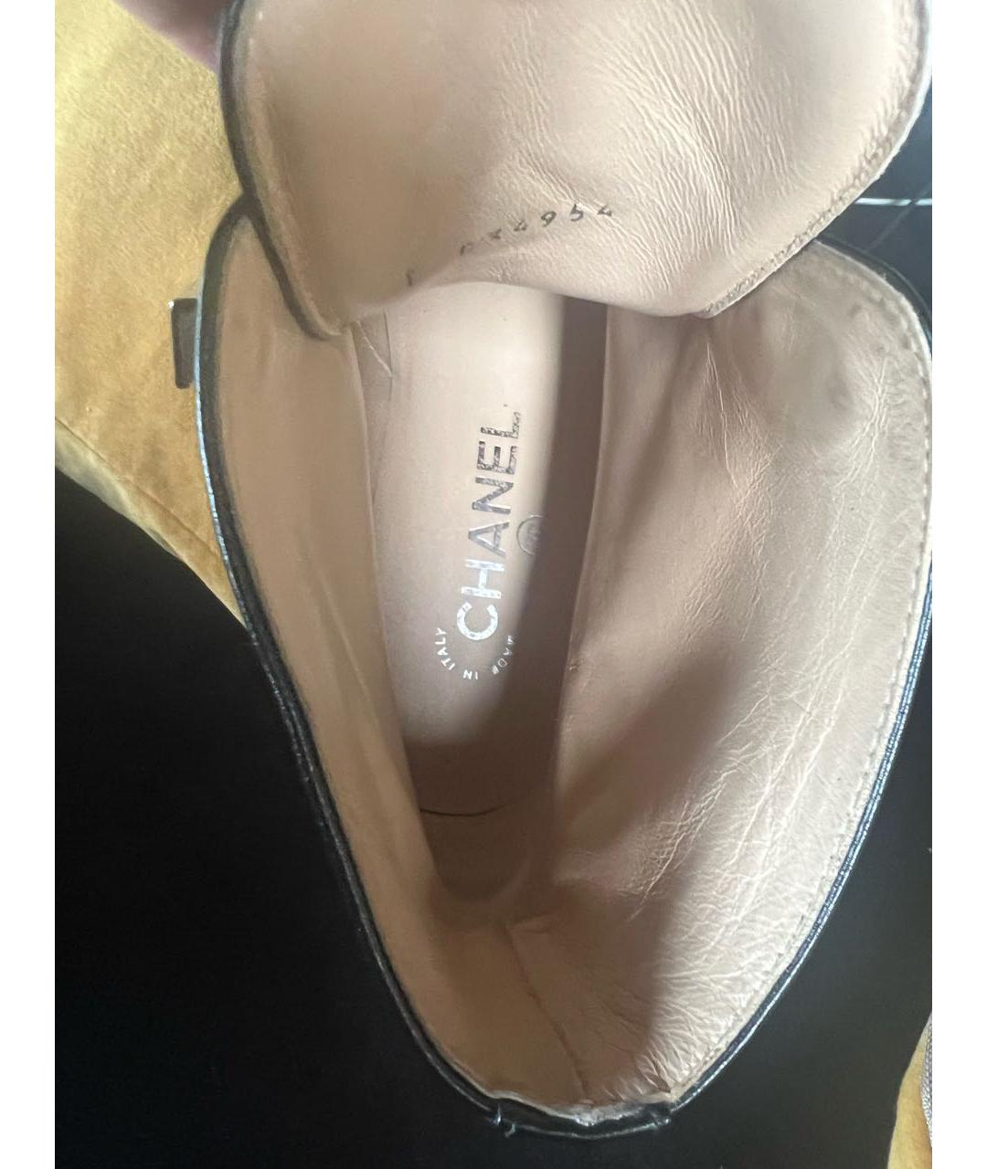 CHANEL Черные кожаные ботинки, фото 5